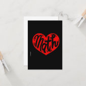 数学教師のバレンタインデー カード (正面/裏面インサイチュ)