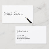 数学教師の手書きスクリプト 名刺 (正面/裏面)