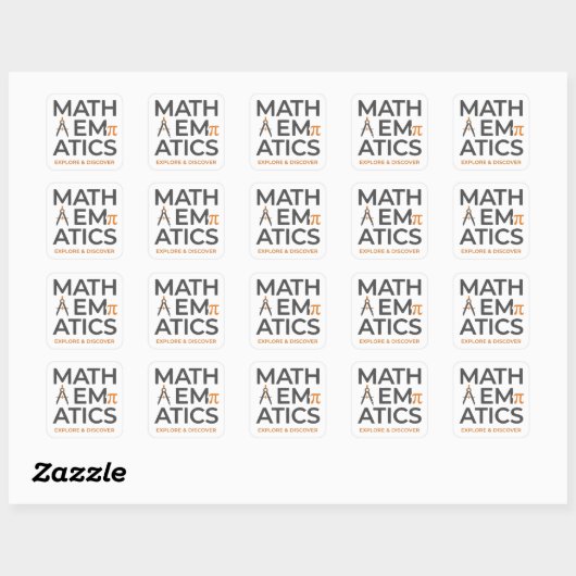 数学教師タイポグラフィーデザイン スクエアシール (シート)