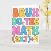 数学教師67のミーム おもしろい 数学 Bruh 計算して カード (黄色い花)