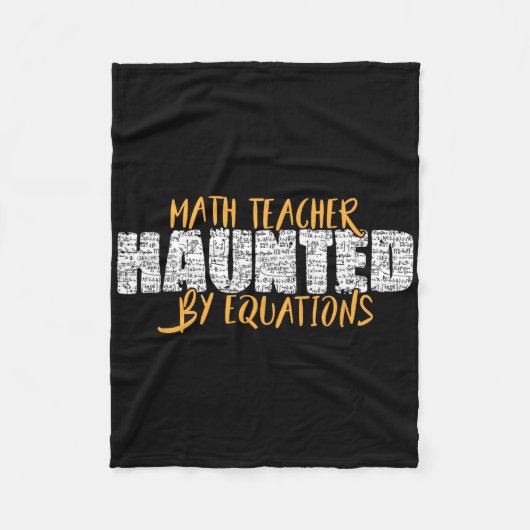 数学教師 怖い数学好き 数学のハロウィン フリースブランケット (正面)