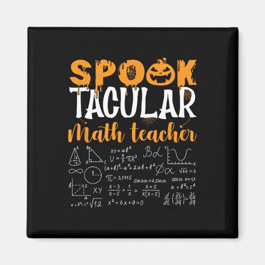 数学教師 怖い数学好き 数学のハロウィン マグネット (正面)