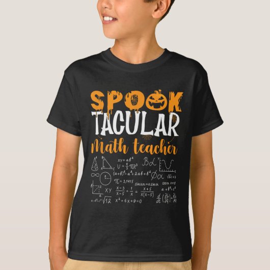 数学教師 怖い数学好き 数学 ハロウィン Tシャツ (正面)