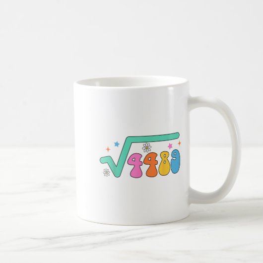 数学教師 数学好き 4489の平方根は67 コーヒーマグカップ (右)