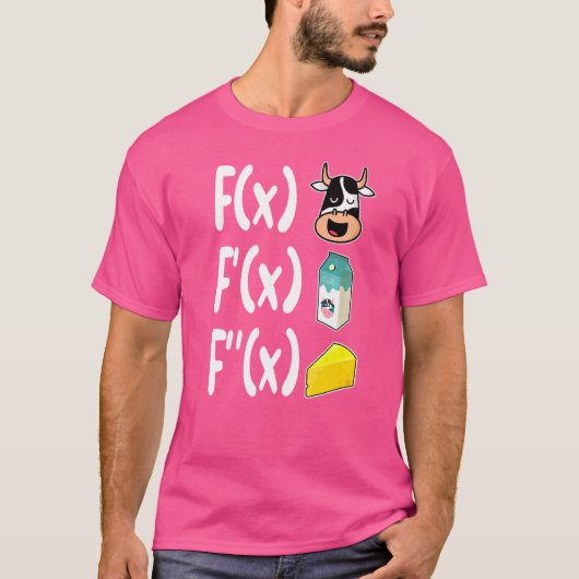 数学教師 牛乳 チーズ 数学 微積分 Tシャツ (正面)