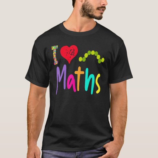 数学教師 私は数学が大好き ハングリーキャタピラ Tシャツ (正面)