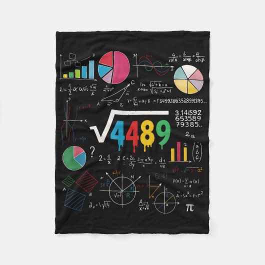 数学教師 67 ミーム 平方根 4489 Sl フリースブランケット (正面)