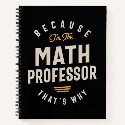 数学教授の役職 ノートブック (正面)