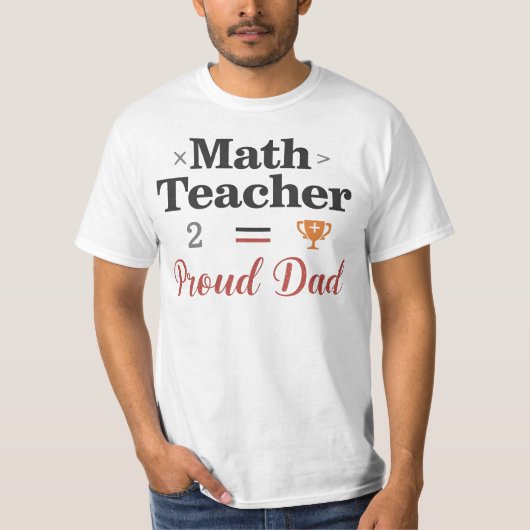 数学教授の父であることを誇りに思う Tシャツ (正面)