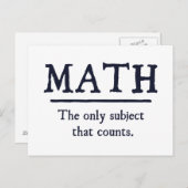 数学数える唯一の主題 ポストカード (正面/裏面)