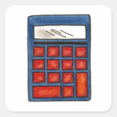 数学数学おたくスクールカリキュレータシール スクエアシール (正面)
