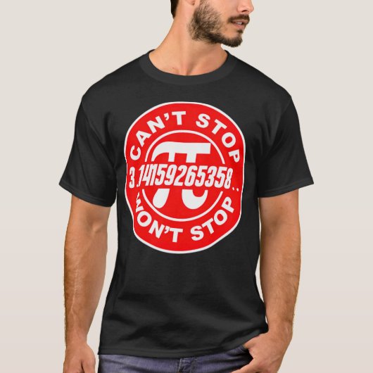 数学数数学者PIフォント色ストップの表示 Tシャツ (正面)