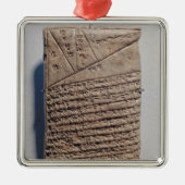 数学文字の14ラインが付いているタブレット メタルオーナメント (正面)