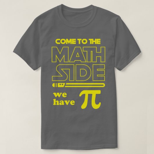 数学来の面にはPiがある Tシャツ (デザイン正面)