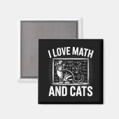数学猫好き おもしろい 数学教師 私は数学が好き マグネット (正面/裏面)