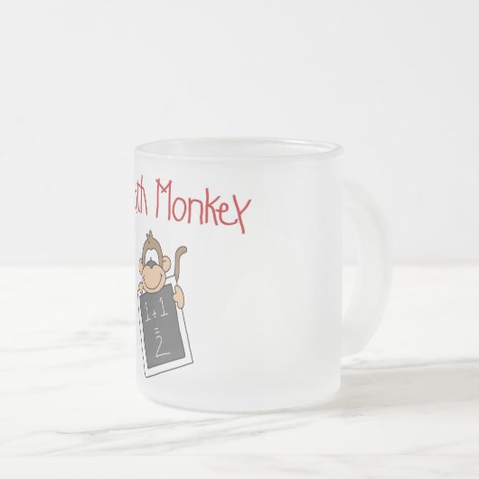数学猿のTシャツおよびギフト フロストグラスマグカップ (正面右)