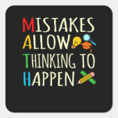 数学生が数学を間違える数学先生 スクエアシール (正面)