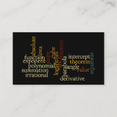 数学用語の単語の雲のテンプレート 名刺 (裏面)
