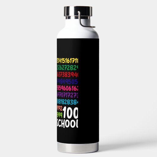 数学番号100th日の学校の先生子供 ウォーターボトル (左面)