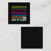 数学番号100th日の学校の先生子供 スクエア名刺 (正面/裏面)