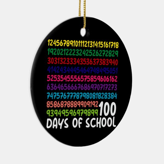 数学番号100th日の学校の先生子供 セラミックオーナメント (右)
