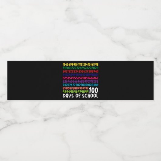 数学番号100th日の学校の先生子供 ペットボトルラベル (シングルラベル)