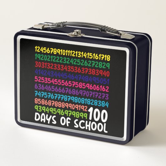 数学番号100th日の学校の先生子供 メタルランチボックス (正面)