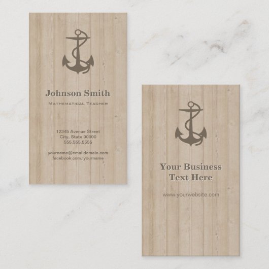 数学的先生-航海のいかりウッド 名刺 (正面/裏面)