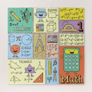 数学科学、カラフルヴィンテージバナー。 ジグソーパズル