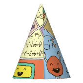 数学科学、カラフルヴィンテージバナー。 パーティーハット (裏面)