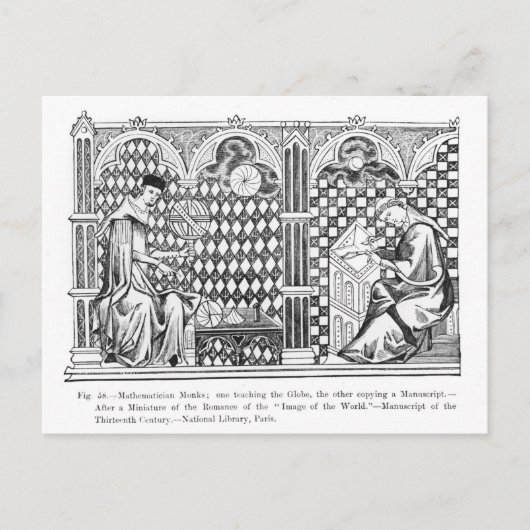 数学者の修道士：教え1つの地球 ポストカード (正面)