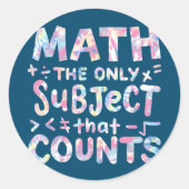 数学者を数える唯一の主題である数学 ラウンドシール (正面)