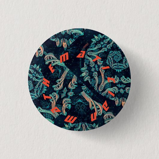 数学者。ダークフラクタルエレガンス 缶バッジ (正面)