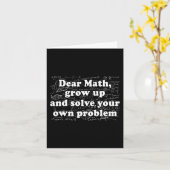 数学親愛おもしろい新学期数学先生学生 カード (黄色い花)