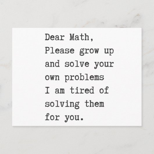数学親愛は自分の問題を解く ポストカード (正面)