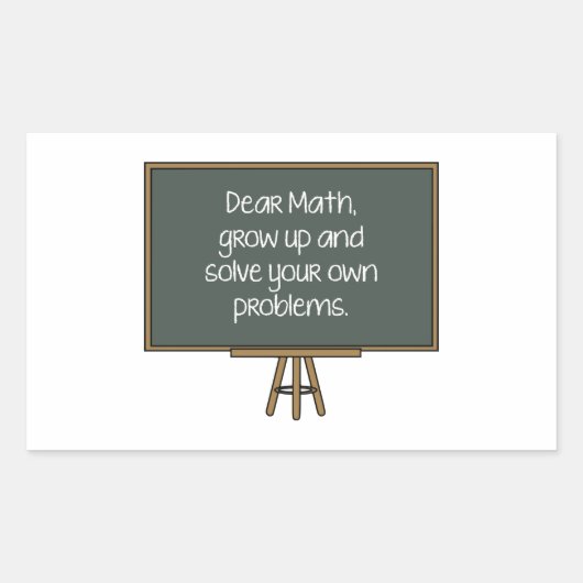 数学親愛、成長し、自分自身の問題を解決 長方形シール (正面)