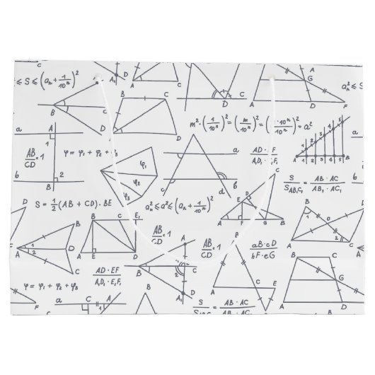 数学計算イラスト学校先生 ラージペーパーバッグ (裏面)