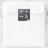 数学記号が書かれた黒板 スクエアシール (バッグ)