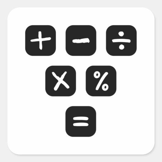 数学記号の数学的シンボルや象徴 スクエアシール (正面)
