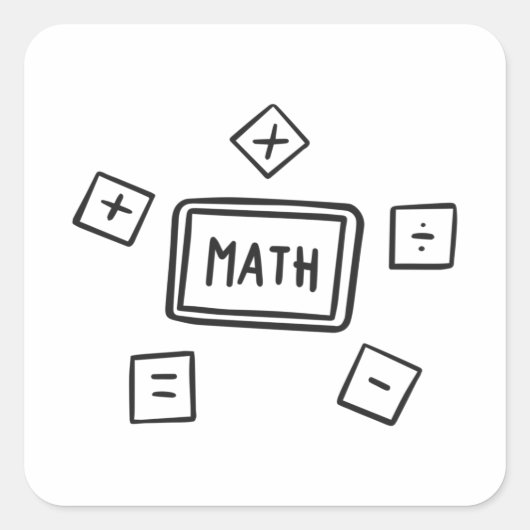 数学記号子供へ スクエアシール (正面)