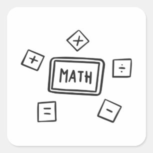 数学記号子供へ スクエアシール