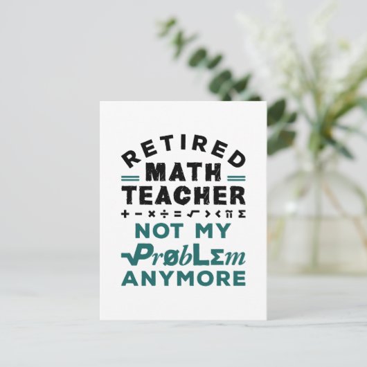 数学退職した先生私の問題はこれ以上 ポストカード (スタンド正面)