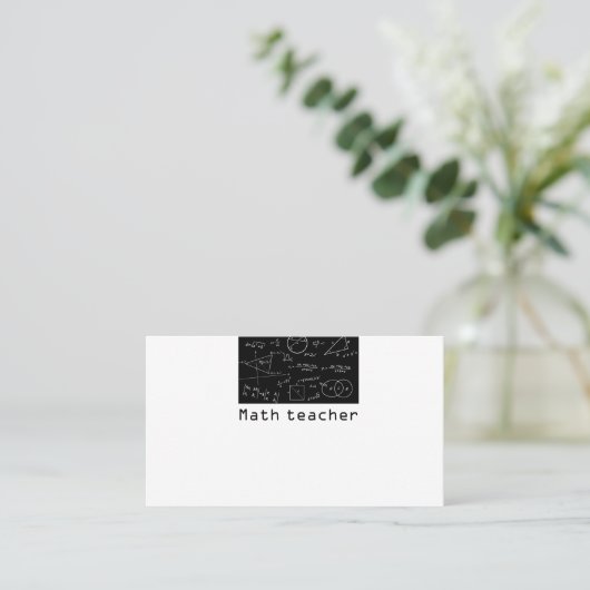 数学黒板の数学先生 名刺 (スタンド正面)