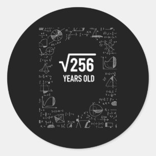 数学256歳の誕生日おめでとう 面白い数学好きな人へのギフト ラウンドシール