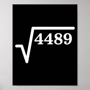 数学4489、お茶のための完全な平方数数学ジョーク ポスター