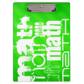 数学；ネオングリーンストライプ クリップボード (正面)