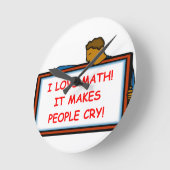 数学 ラウンド壁時計 (傾斜)