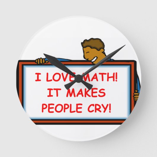 数学 ラウンド壁時計 (正面)