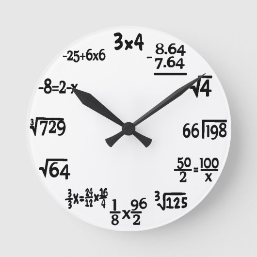 数学 ラウンド壁時計 (正面)
