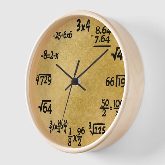 数学 壁時計 (傾斜)